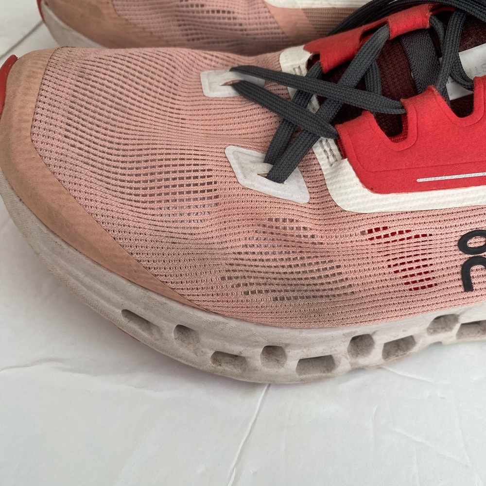 On Running Athletic Shoes in Red and Gray - Picture 9 of 12